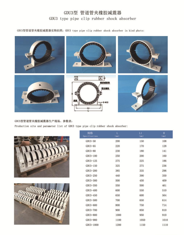 GUD3管道管夾參數(shù)表